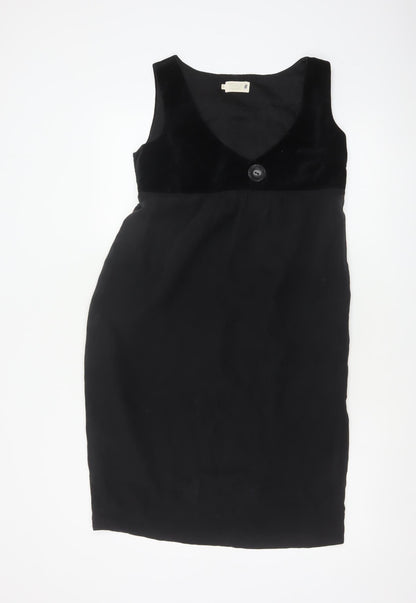 Toast Women Black Size 10 Velvet Empire Waist Sleeveless A-Line Dress