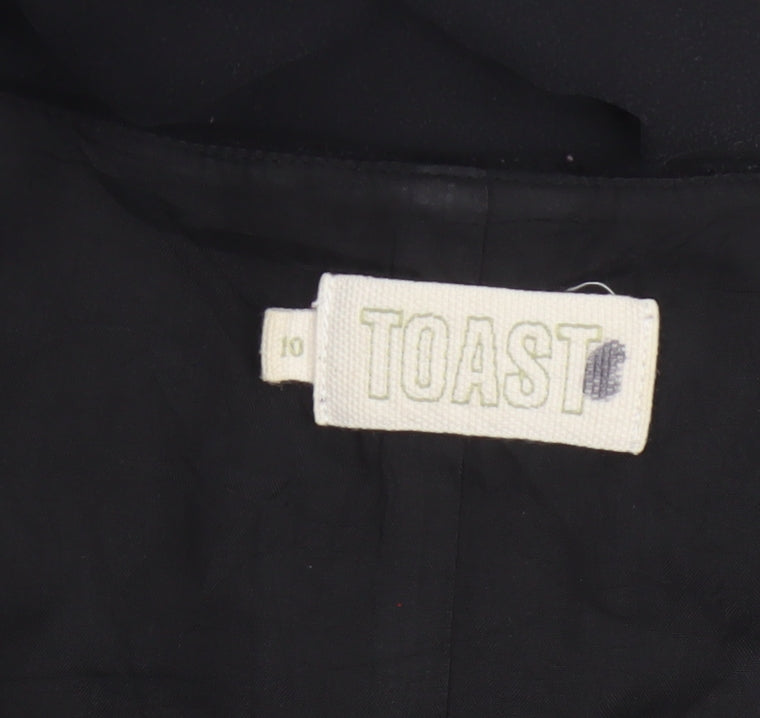 Toast Women Black Size 10 Velvet Empire Waist Sleeveless A-Line Dress
