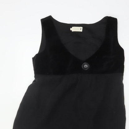 Toast Women Black Size 10 Velvet Empire Waist Sleeveless A-Line Dress