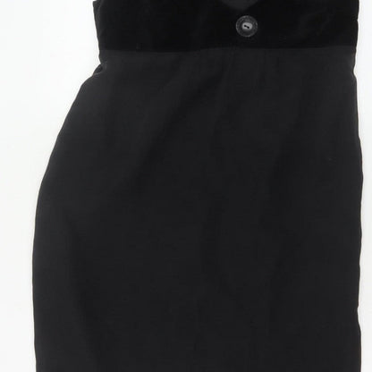 Toast Women Black Size 10 Velvet Empire Waist Sleeveless A-Line Dress