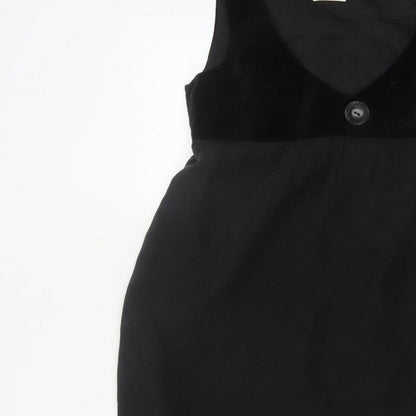 Toast Women Black Size 10 Velvet Empire Waist Sleeveless A-Line Dress