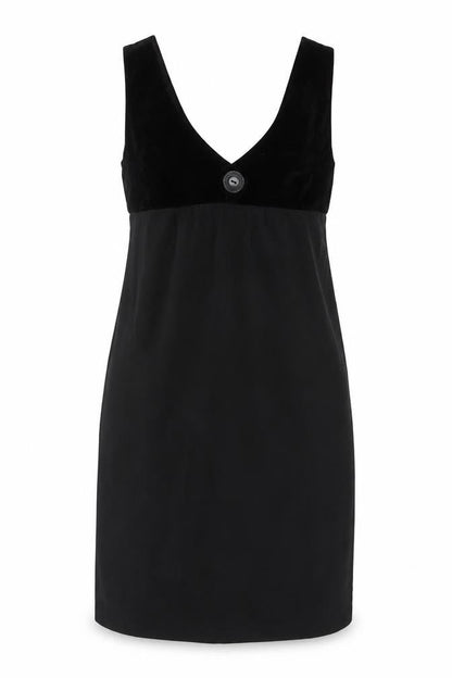 Toast Women Black Size 10 Velvet Empire Waist Sleeveless A-Line Dress