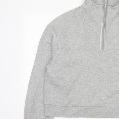 Chelsea Peers Women Grey UK 12 Half Zip High Neck Sweatshirt
