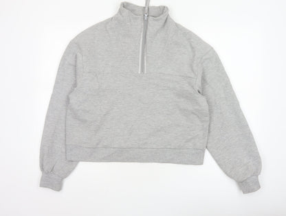 Chelsea Peers Women Grey UK 12 Half Zip High Neck Sweatshirt