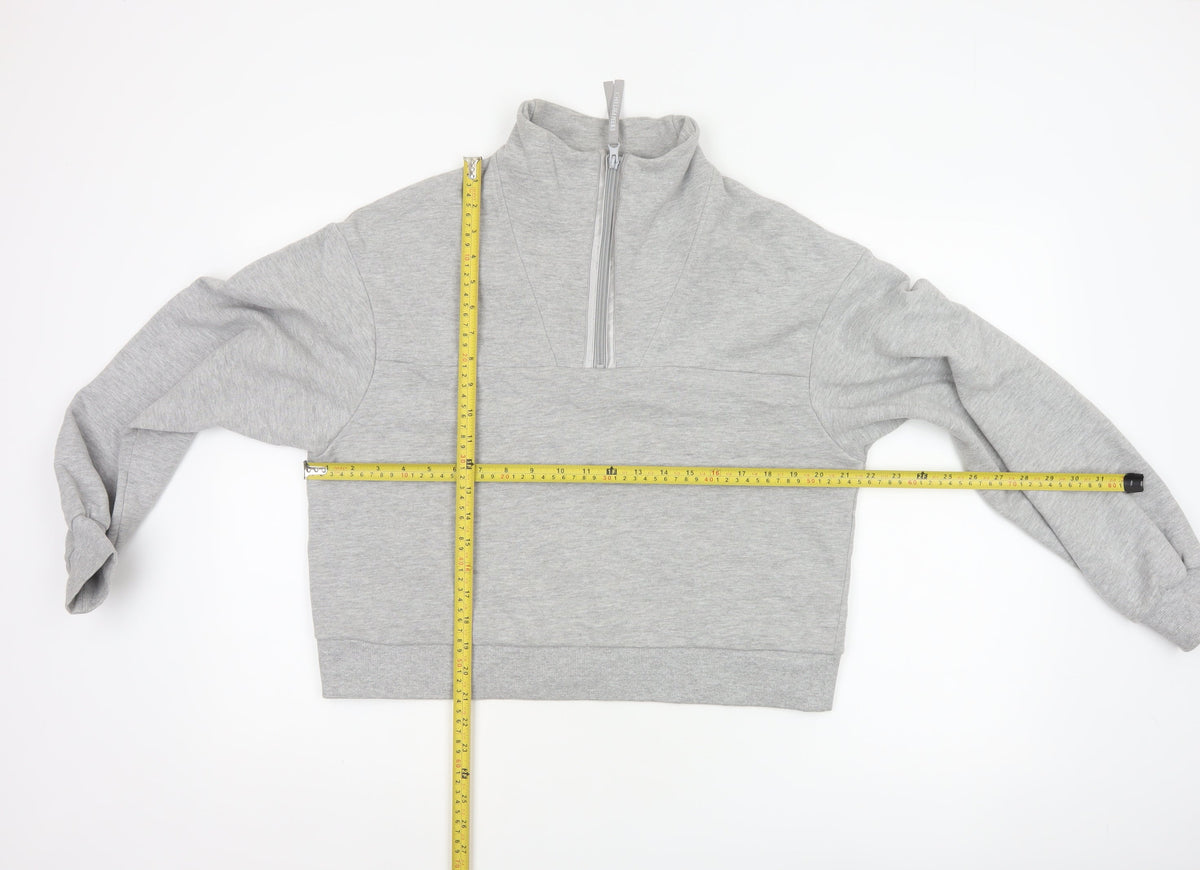 Chelsea Peers Women Grey UK 12 Half Zip High Neck Sweatshirt