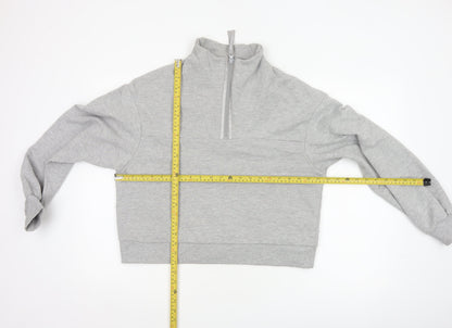 Chelsea Peers Women Grey UK 12 Half Zip High Neck Sweatshirt