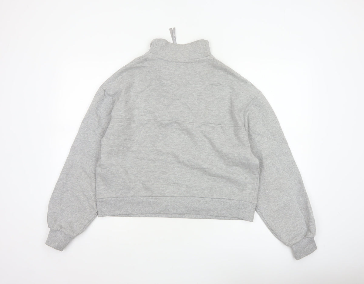 Chelsea Peers Women Grey UK 12 Half Zip High Neck Sweatshirt