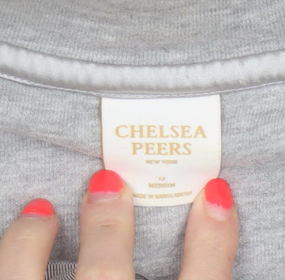 Chelsea Peers Women Grey UK 12 Half Zip High Neck Sweatshirt