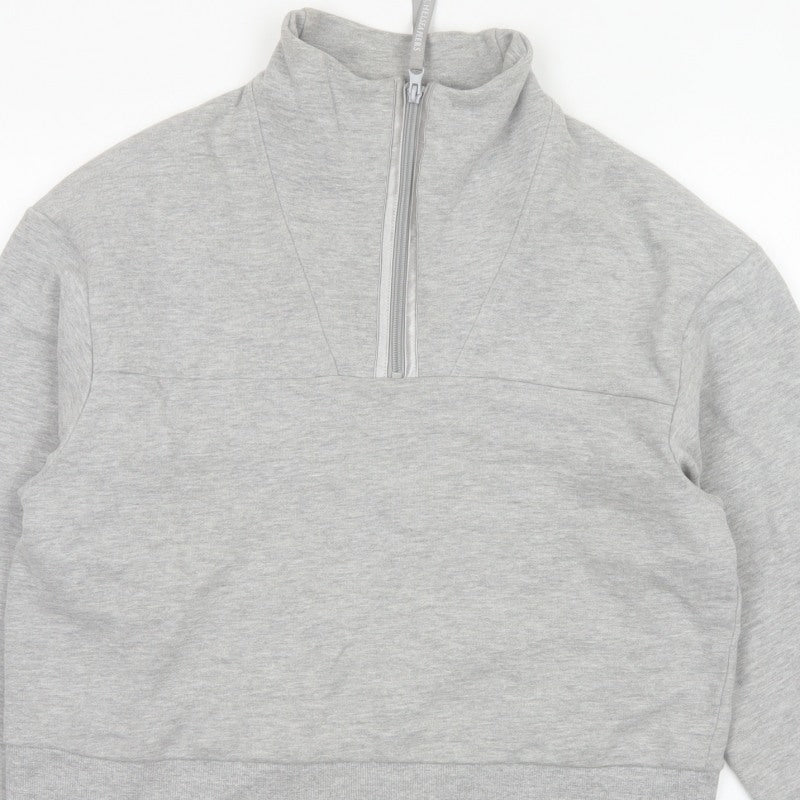 Chelsea Peers Women Grey UK 12 Half Zip High Neck Sweatshirt