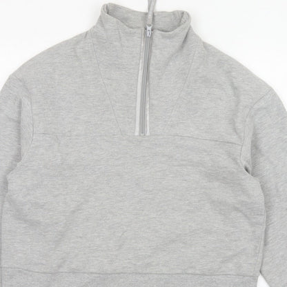 Chelsea Peers Women Grey UK 12 Half Zip High Neck Sweatshirt
