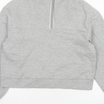 Chelsea Peers Women Grey UK 12 Half Zip High Neck Sweatshirt