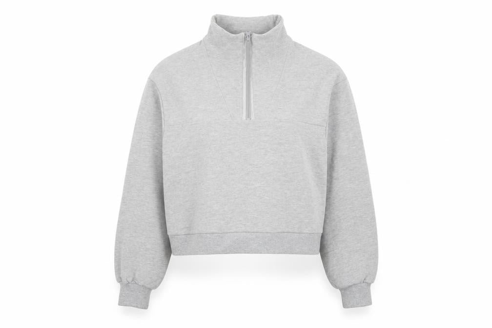 Chelsea Peers Women Grey UK 12 Half Zip High Neck Sweatshirt