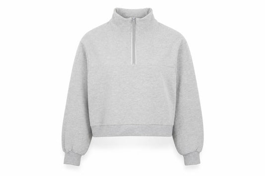 Chelsea Peers Women Grey UK 12 Half Zip High Neck Sweatshirt