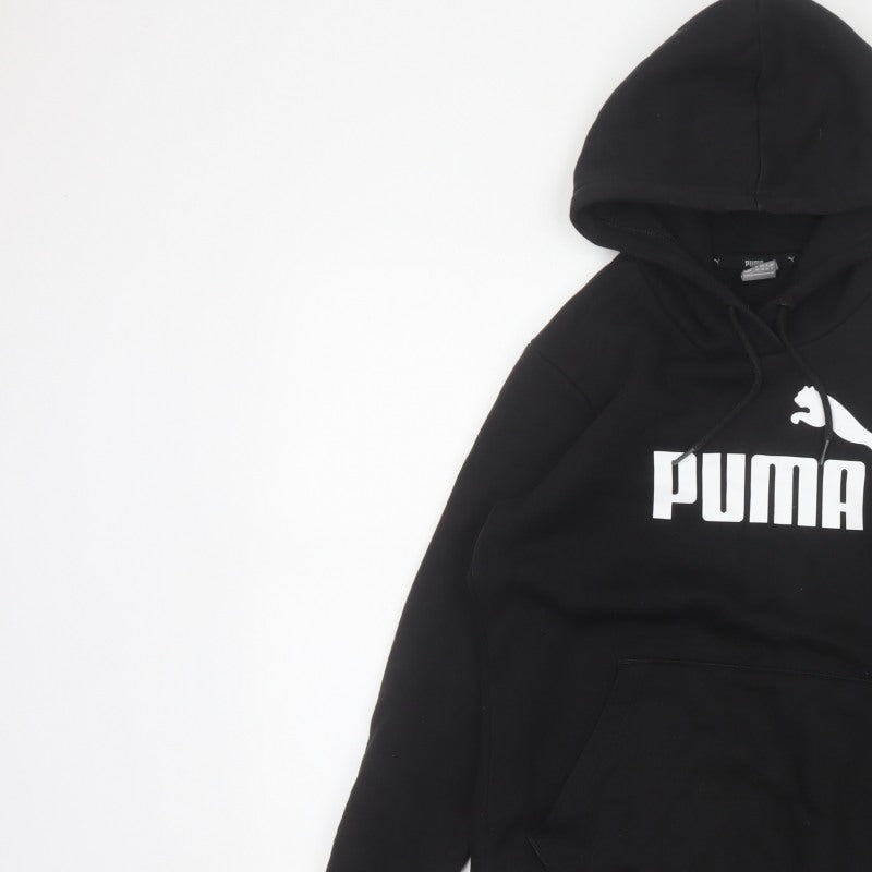 Puma Women’s Black UK 8 Pullover Logo Hoodie Kangaroo Pocket