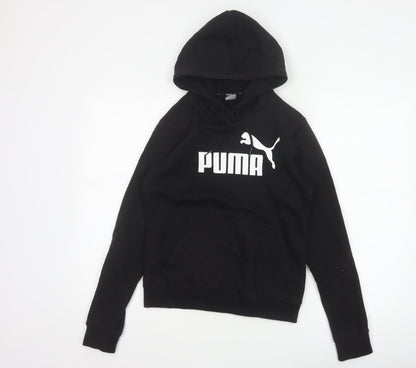 Puma Women’s Black UK 8 Pullover Logo Hoodie Kangaroo Pocket
