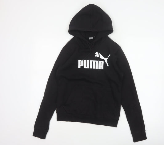 Puma Women’s Black UK 8 Pullover Logo Hoodie Kangaroo Pocket