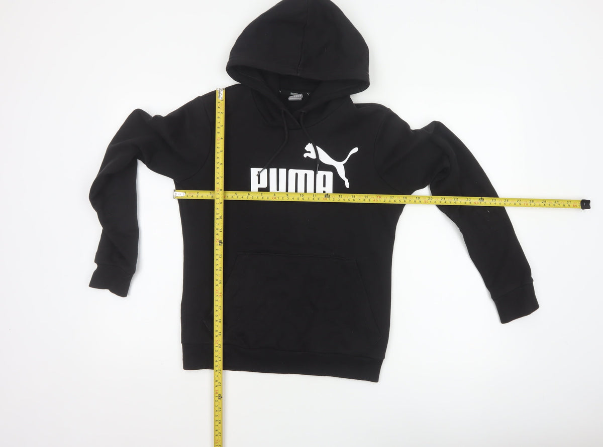 Puma Women’s Black UK 8 Pullover Logo Hoodie Kangaroo Pocket