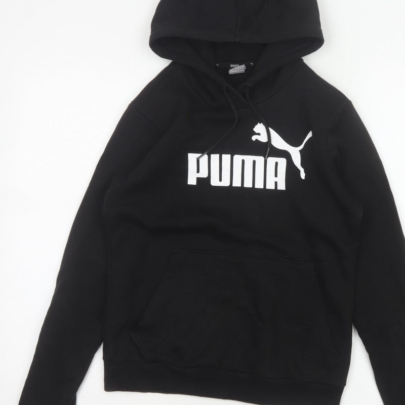 Puma Women’s Black UK 8 Pullover Logo Hoodie Kangaroo Pocket