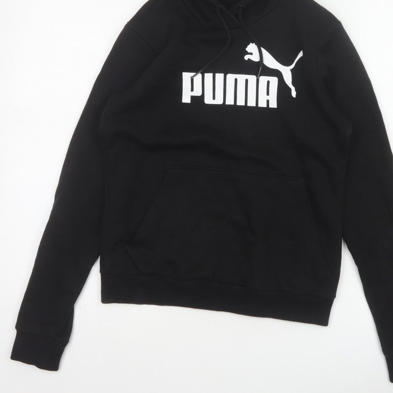 Puma Women’s Black UK 8 Pullover Logo Hoodie Kangaroo Pocket