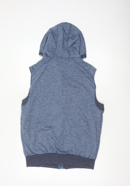 Lonsdale Men’s Blue M Sleeveless Full Zip Hooded Vest Hoodie London