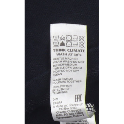 Marks & Spencer Men’s Blue White Collar Long Sleeve Polo Shirt M