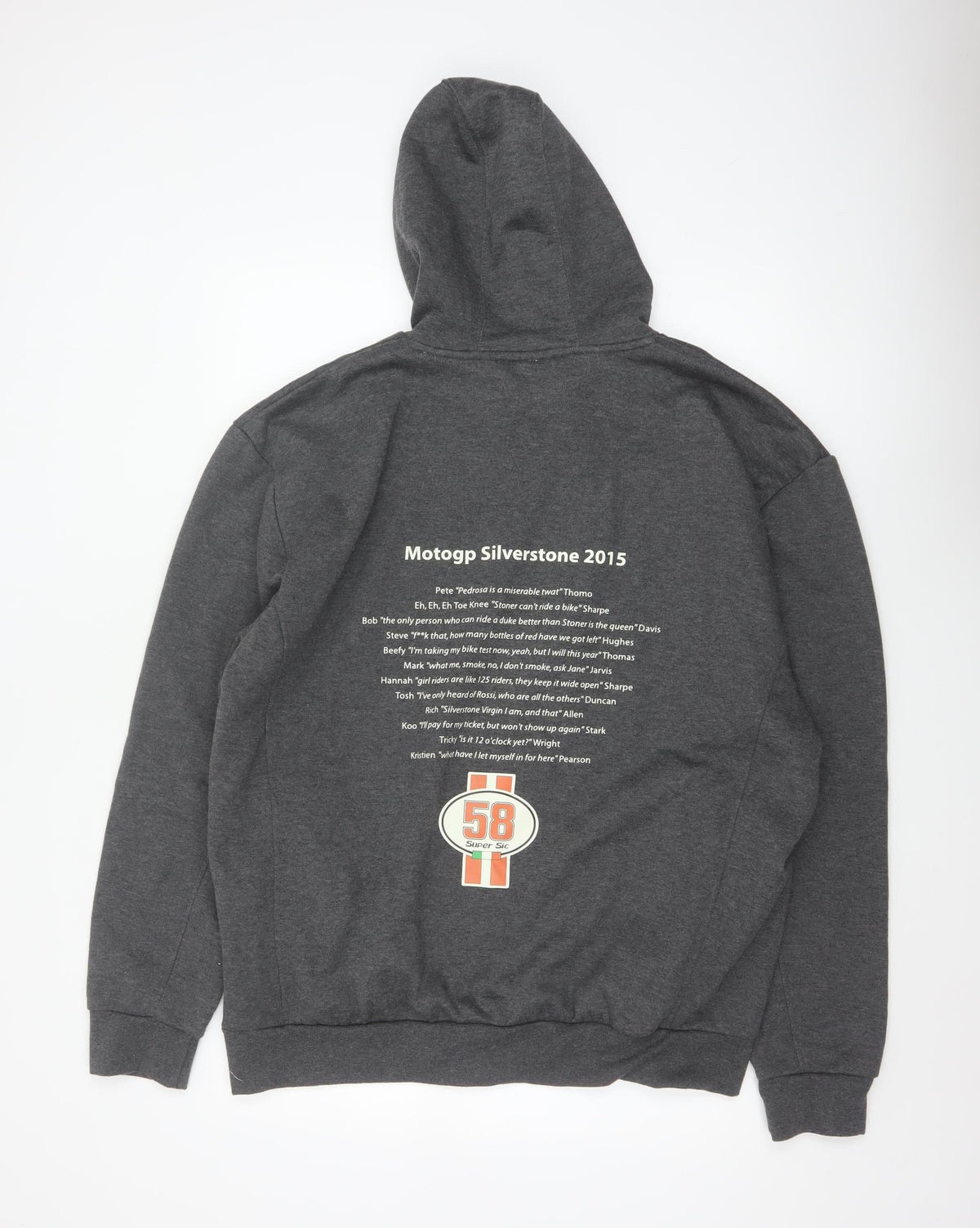 Slazenger Men’s Grey L Pullover Hoodie MotoGP Silverstone 2015 Racing