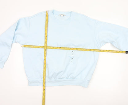 Marks & Spencer Women Blue M Crew Neck Pullover Sweatshirt Cotton