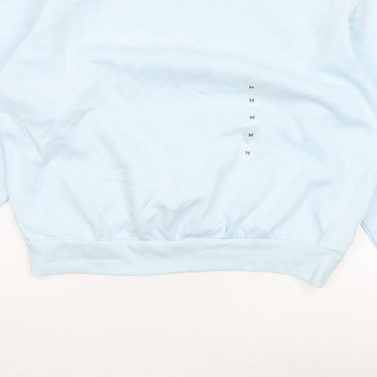 Marks & Spencer Women Blue M Crew Neck Pullover Sweatshirt Cotton