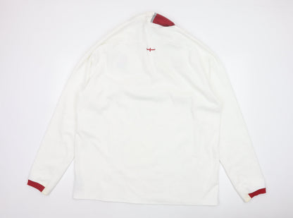 Canterbury Men’s White 2XL England Rugby O2 Long Sleeve Polo Shirt