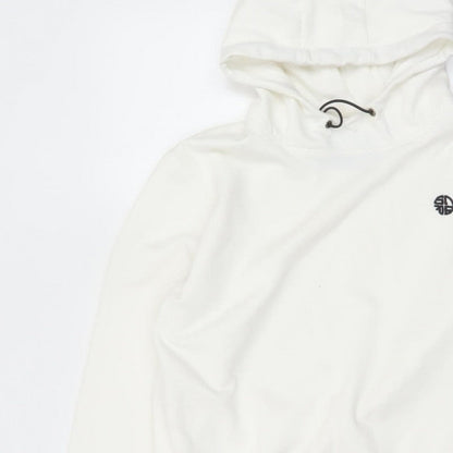 Soul Star Men’s White M Pullover Hoodie Logo Drawstring Pocket
