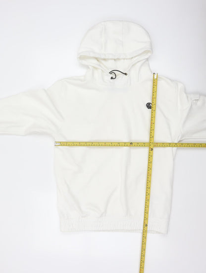 Soul Star Men’s White M Pullover Hoodie Logo Drawstring Pocket