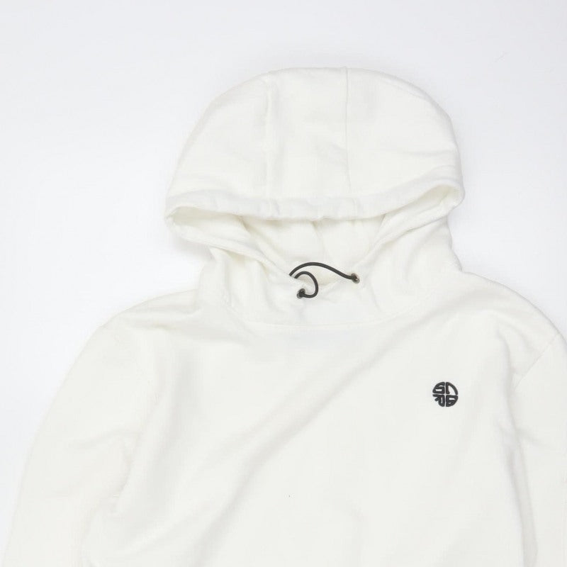 Soul Star Men’s White M Pullover Hoodie Logo Drawstring Pocket