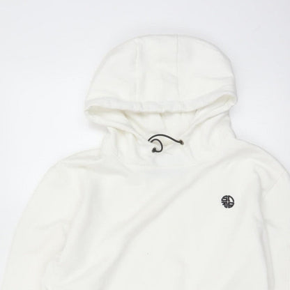Soul Star Men’s White M Pullover Hoodie Logo Drawstring Pocket