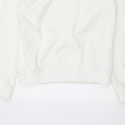 Soul Star Men’s White M Pullover Hoodie Logo Drawstring Pocket