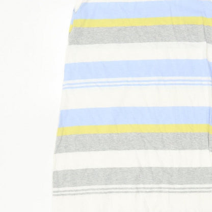 Joules Women Blue Stripe UK 12 Maxi Sleeveless Cotton Jersey Dress