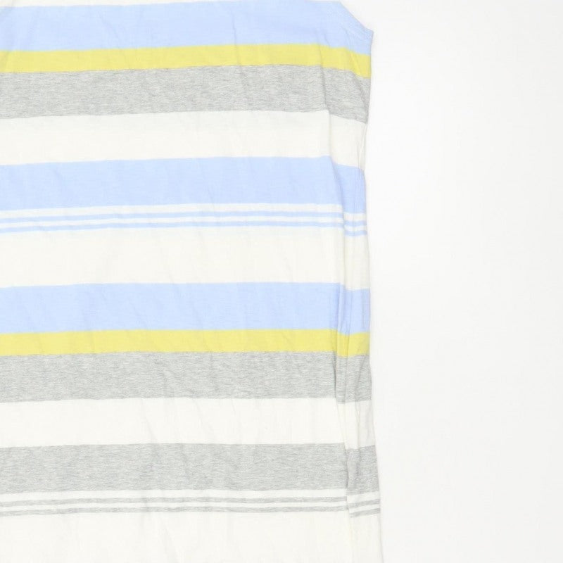Joules Women Blue Stripe UK 12 Maxi Sleeveless Cotton Jersey Dress