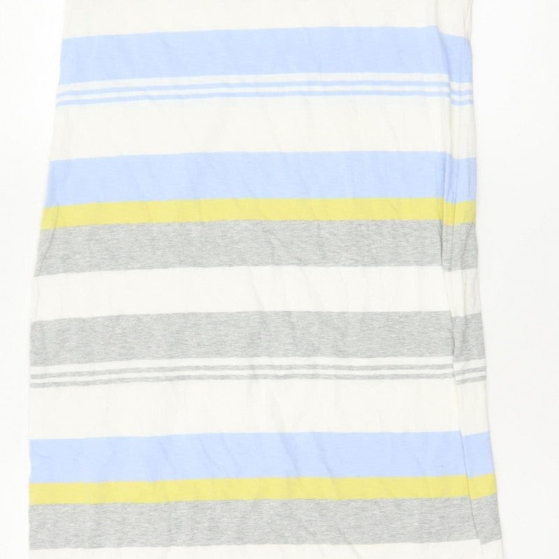 Joules Women Blue Stripe UK 12 Maxi Sleeveless Cotton Jersey Dress