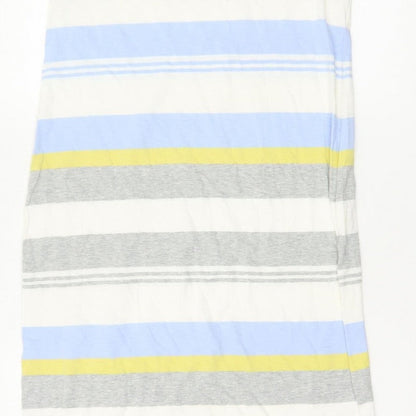 Joules Women Blue Stripe UK 12 Maxi Sleeveless Cotton Jersey Dress