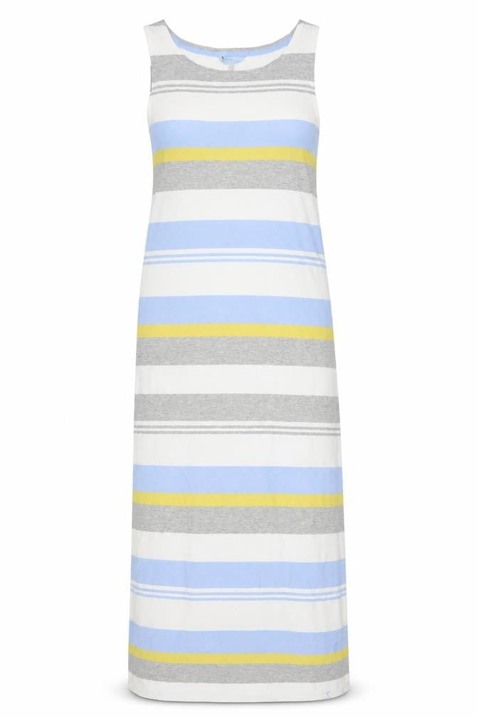 Joules Women Blue Stripe UK 12 Maxi Sleeveless Cotton Jersey Dress
