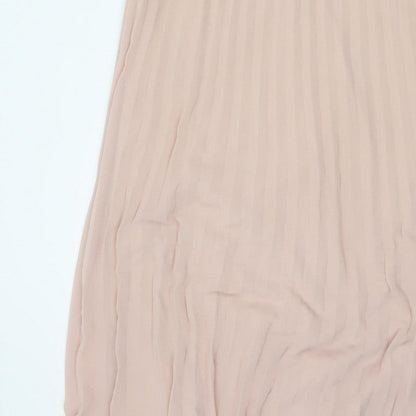 Phase Eight Women Pink UK 14 Pleated Chiffon Maxi Occasion Dress