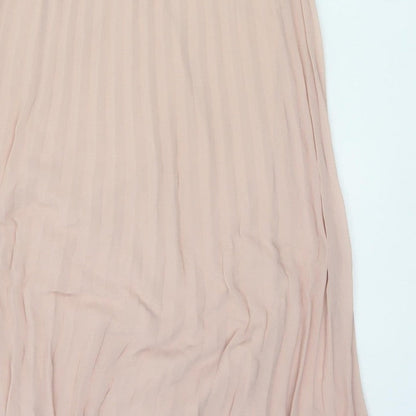 Phase Eight Women Pink UK 14 Pleated Chiffon Maxi Occasion Dress