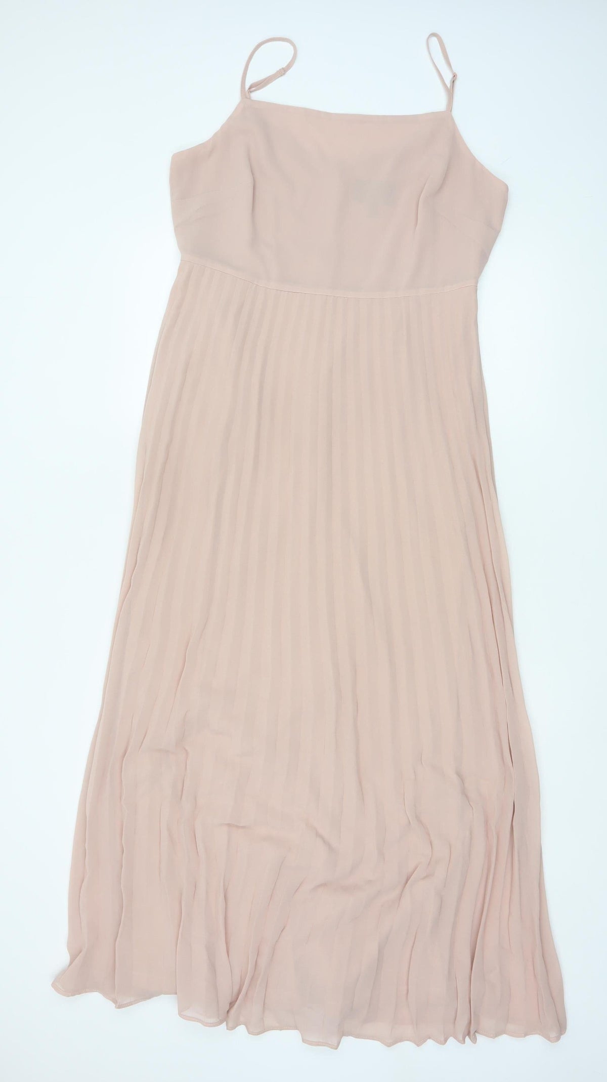 Phase Eight Women Pink UK 14 Pleated Chiffon Maxi Occasion Dress