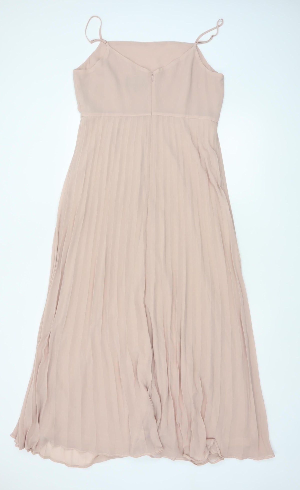 Phase Eight Women Pink UK 14 Pleated Chiffon Maxi Occasion Dress