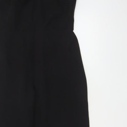 Lipsy London Women Black UK 12 Sleeveless V-Neck Wide-Leg Jumpsuit