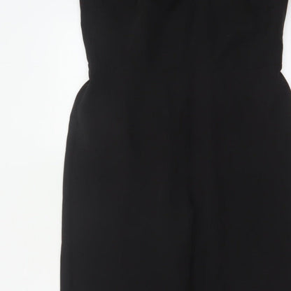 Lipsy London Women Black UK 12 Sleeveless V-Neck Wide-Leg Jumpsuit