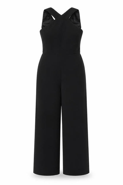 Lipsy London Women Black UK 12 Sleeveless V-Neck Wide-Leg Jumpsuit