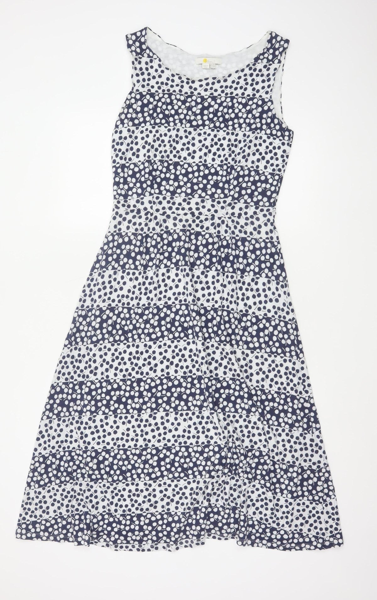 Boden Women Blue White UK 10 Fit & Flare Midi Floral Dress