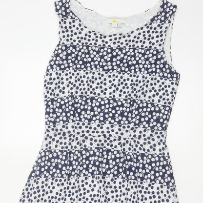 Boden Women Blue White UK 10 Fit & Flare Midi Floral Dress