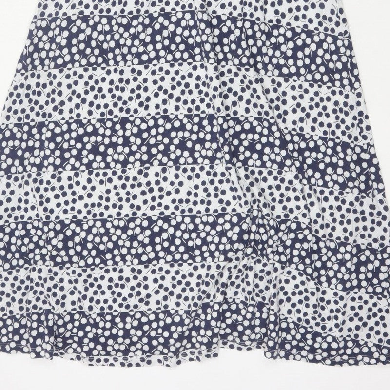 Boden Women Blue White UK 10 Fit & Flare Midi Floral Dress