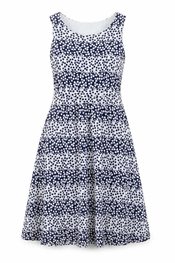 Boden Women Blue White UK 10 Fit & Flare Midi Floral Dress